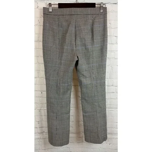 THEORY Cardinal white black glen check wool stretch ankle dress pants 6 NWOT - Picture 6 of 8
